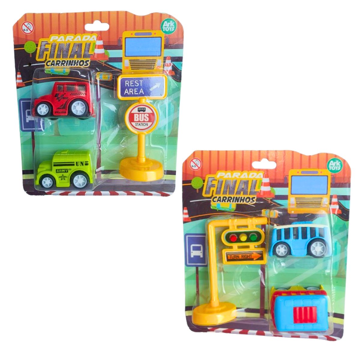 Kit Carrinhos Parada Final Fricção Sortidos - Ark Toys Kit Carrinhos Parada Final Fricção Sortidos - Ark Toys